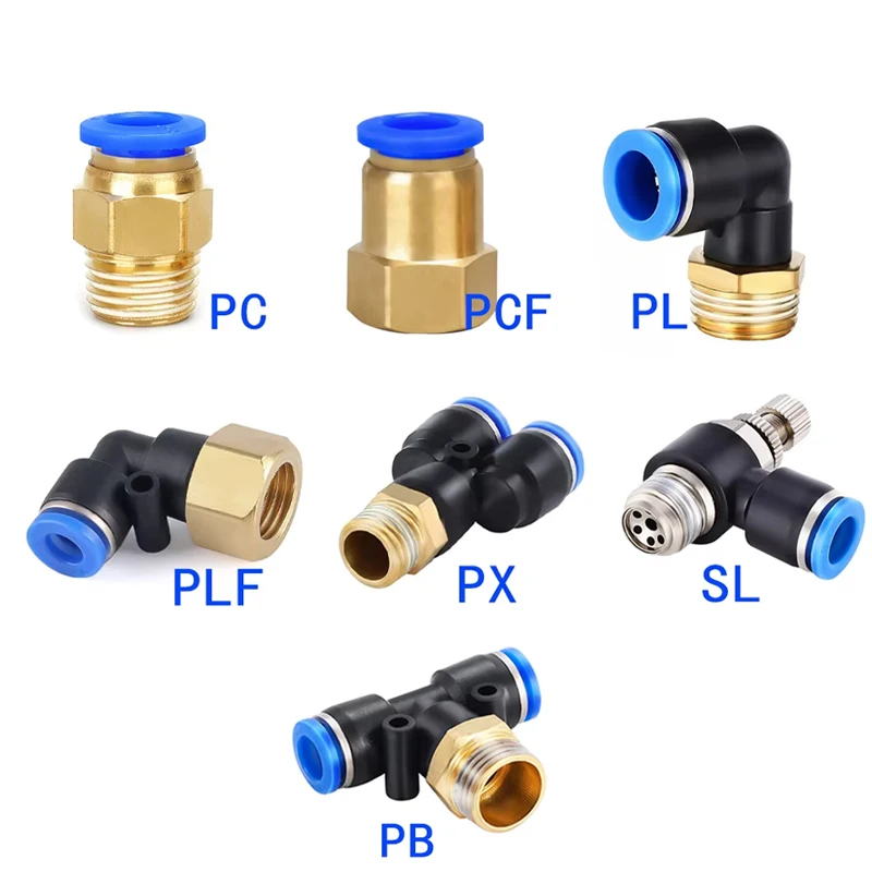 Compression Fitting Brass - 1 個空気圧クイックコネクタ PCF PC PL SL