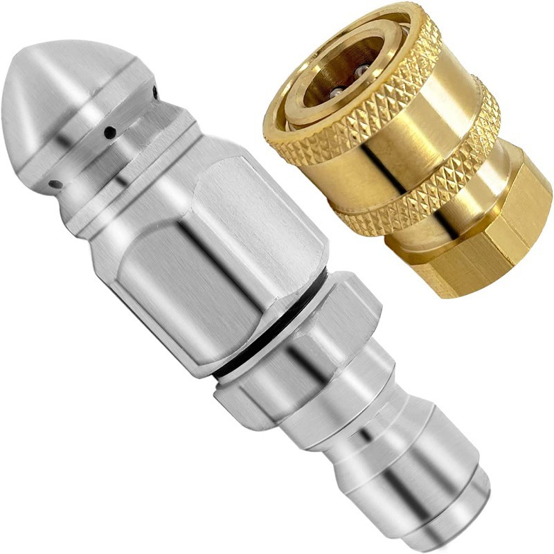 Drain Pipe Clip - ウォータージェット高圧スプレーノズル 下水道清掃用 1/4インチ ステンレス製 圧力洗浄機 クイックプラグ