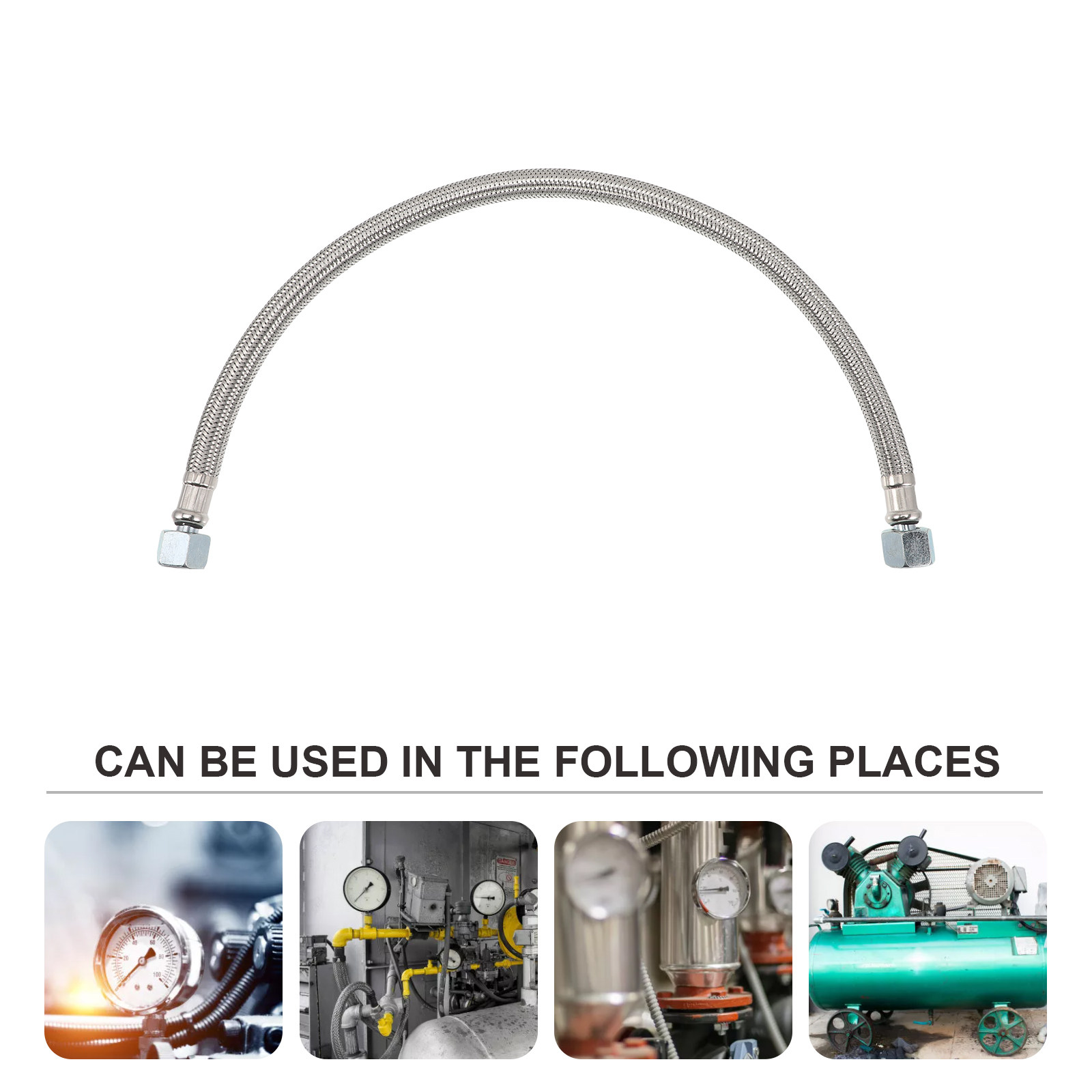 エアコンプレッサー用、ステンレス鋼編み込み、高耐久性、柔軟性 - Flexible Hose Braided のレビューと価格